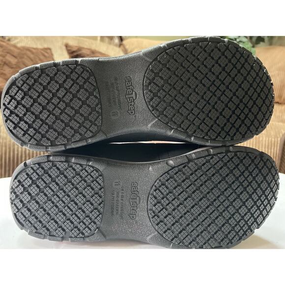 SAFE T STEP BLACK‎ LEATHER SLIP RESISTANT CASUAL COMFORT WORK MEN'S 11 SHOES NEW - Picture 5 of 9